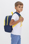 Navy Blue Kindergarten Nursery Bag with Fox Figure, 4 Compartments, Boys and Girls Children's Backpack - 6