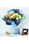 Flower Wrapping Paper 5 Pack, Double Sided Matte Transparent Bouquet Wrapping Paper, Light & Dark Blue, 58X58 cm - 5