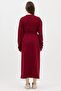 V-Neck Long Sweatshirt Burgundy