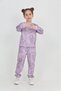 New Season Winter Inner Fleece Batik Pattern Purple-Green-Grey-Pink Colors Bottom Top Set for Girls and Boys - 3