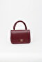 Burgundy Faux Leather Chain Strap Women's Hand and Shoulder Bag - 3