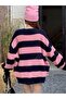Women's Thick Striped Non-Pilling Oversized Knitwear Sweater, Women's Sweater - 5