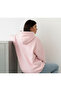 Women's Oversized Sweatshirt Hoodie AMORE Pink – Hooded, 3-Thread Fleece, Kangaroo Pocket - 2