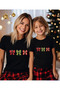 New Year Themed Bow Printed Christmas T-Shirt-Family Matching T-Shirt (Add Items to Make a Matching Set) - 2