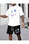 Neon Yüz Printed T-Shirt and Shorts Set