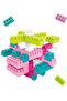 60-Piece Big Building Blocks Set for Kids Zipper Storage Bucket (Pastel Pink & Teal) | Ages 3+ - 5