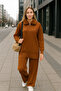 Fur Zippered Polo Neck Knitwear Set - 2