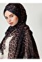 شال شيفون بعقدة الفهد - أسود من جانب واحد - 3