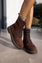 Parvini Women's Brown Real Suede Boots - 7