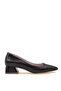 Women's Pointed Toe Low Heel Brown Croco Casual Ballet Look Heeled Shoes