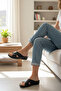 Full Orthopedic Anatomical Sole Black House Slippers Suitable for Heel Spurs 994 - 4