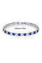 Blue Silver Color Zircon 16 cm Interlocking Bracelet for Women Valentine's Day and Birthday Gift - 2