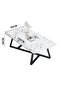 White Marble Stone Top Sleek Design Coffee Table For Modern Living Room Sofa Table 100 CM - 3