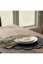 2-Piece Leather Navy Blue Placemat 33x33 cm - Easy Wipe Clean Placemat - Floral Placemat - 8