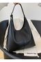 Women's Shoulder Bag Soft Exterior Textured Quality Craftsmanship Lined Eyelet Suede Leather Handbag with Zipper - 2