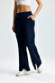 Slit Detailed Leg Premium Puff Scuba Elastic Waist Pocketed Trousers - 3