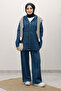 Zippered Hooded Denim Set TSD250250 Light Blue