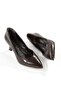Stiletto Brown Croco Leather Pointed Toe Closed 5 cm Cupped Heel V-Toe New Season - 3