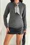 Ribbon Detailed Soft Textured Knitwear Sweater Aw25Kz0077 - 5