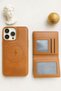 iPhone 15 Pro Brown Leather Wallet with Card Holder and Magsafe Featured Wallet and Case