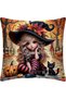 Digital Printed Halloween Patterned Decorative Throw Pillow Case - 4