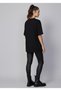 Women's Black High Waist Shaping / Sculpting Shiny Leggings - Oversized T-Shirt Set - 4
