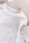 Baby Girl Cardigan Three Thread Raised Flower Embroidered 100% Cotton 3-Piece Set - 5
