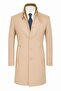 Men's Slim Fit Cashmere Coat – Detachable Ribbed Zipper Collar, S–Xxl