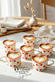 6 Pcs Handmade Ceramic Heart Design Set of 6 Mugs – Coffee and Tea Cup - 2