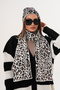 Luxury Soft Textured Leopard Scarf Beanie Set | Quality Knitwear Combination - 2