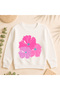 Sweatshirt Casual Front Side Printed 100% Cotton Fancy Crew Neck Oversize