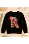 Sweatshirt Casual Front Side Printed 100% Cotton Fancy Crew Neck Oversize