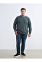Lcwaikiki Classic Green Plus Size Crew Neck Men's Sweatshirt - 2