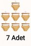 7 Pieces of Skin-Colored Cotton Basic Daily Women's Bikini Panties – Regular Waist, Non-Marking, Soft, Flexible and Comfortable