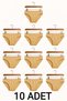 10 Pieces Skin Color Cotton Basic Daily Women's Bikini Panties – Normal Waist, Non-Marking, Soft, Flexible and Comfortable
