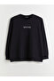 Lcwaikiki Classic Black Crew Neck Printed Men's Sweatshirt - 5