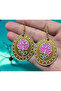 Rose Earrings - Stylish and Lightweight Design Earrings for Henna and Weddings - 2