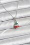 316L Steel Chain Silver Color Pine Tree Model Zircon Stone Christmas Themed Women's Necklace -