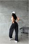 Dodge Black Baggy High Waist Belted Buckle Unisex Wide Leg Jean Women's Lycra-Free Denim Trousers. - 5