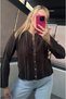 Brown Knitwear Cardigan with Silvery Fine Weave Detail - 7