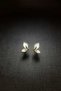 White Minimalist Butterfly Stud Earrings with Gold Color Metal Frame Detail – Elegant & Lightweight Design