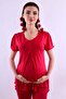 Cotton Maternity Set with Breastfeeding Features, 4 Pieces Effortt - Cherry Color - 8