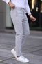 Men's Gray Slim Fit Transitional Linen Trousers Flexible Fabric Stylish Daily Use Casual Smart Model - 3