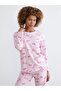 Crew Neck Barbie Printed Women's Pajama Set