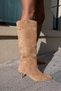 MARELLO WOMEN'S TOOL TAN GENUINE SUEDE BOOTS - 6