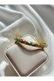 Gold Enamel Steel Handcuff Bracelet - 2