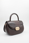 Women's Brown 3-Compartment Lined Crossbody Bag with Magnetic Closure and Shoulder Strap - 4