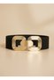 Gold Buckled Slip-Through Elastic Wide Women's Belt | High-Waist Dress Jacket Compatible MFR5001 - 2