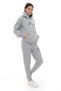 Gray Fleece Stylish Women's Tracksuit Set with Elasticated Legs and Pockets Hooded Embroidery Detail Compact Set - 6