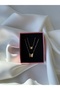 Gold Color 2-Piece Women's Steel Necklace with Glittery Butterfly Figures - 2